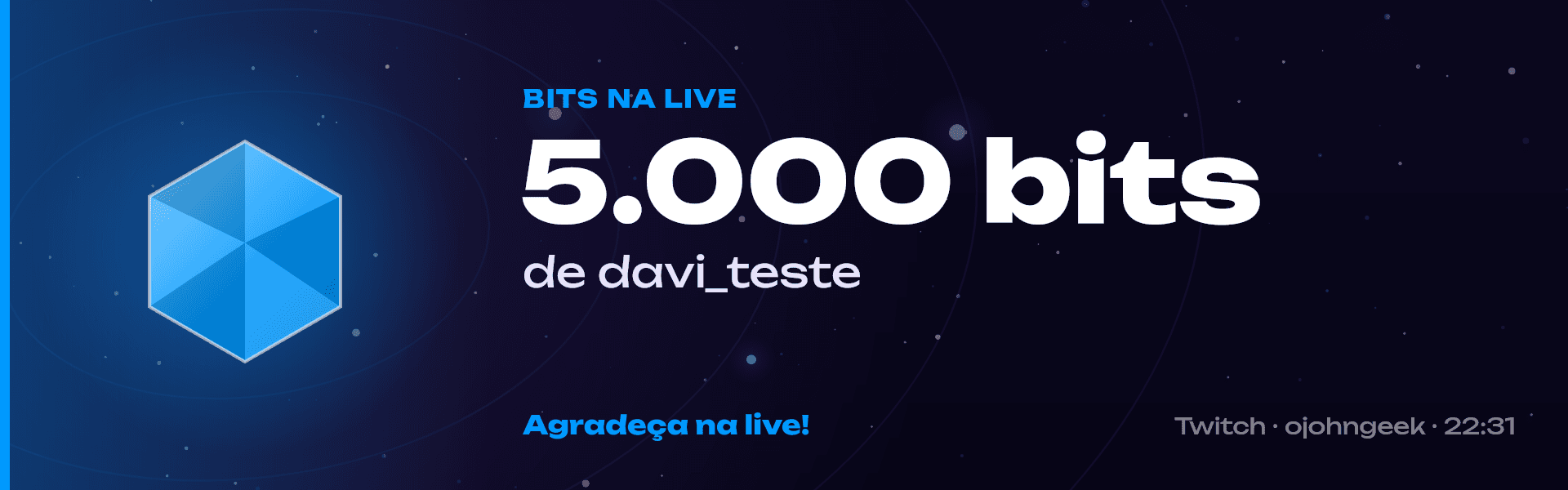 Cartão do painel da live: 5.000 bits