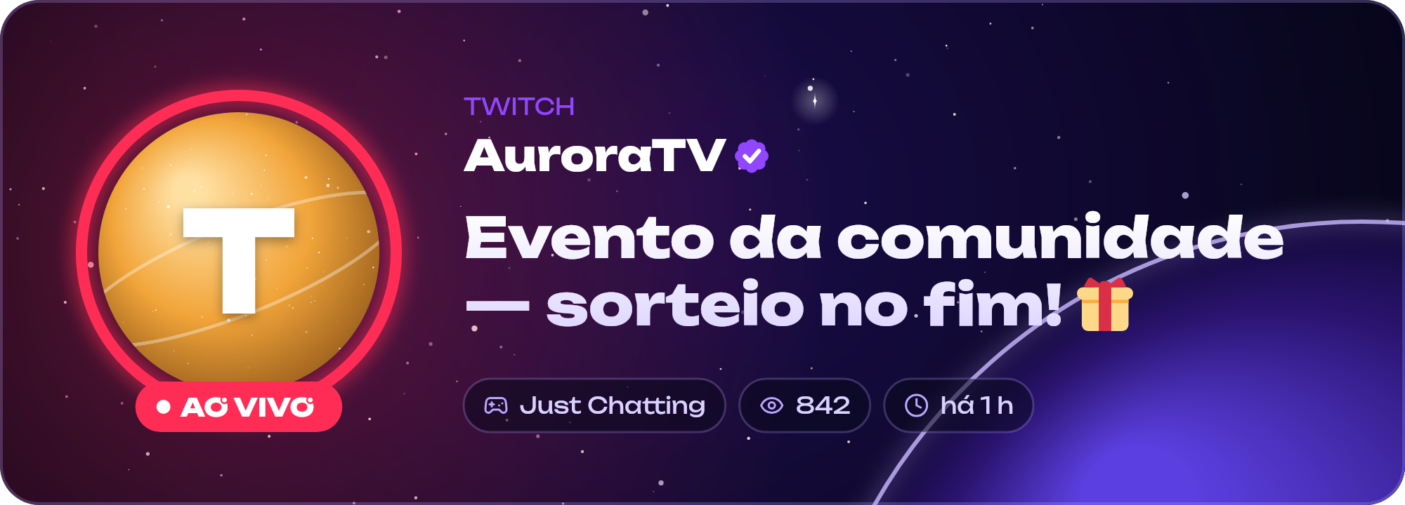 Alerta de live na Twitch