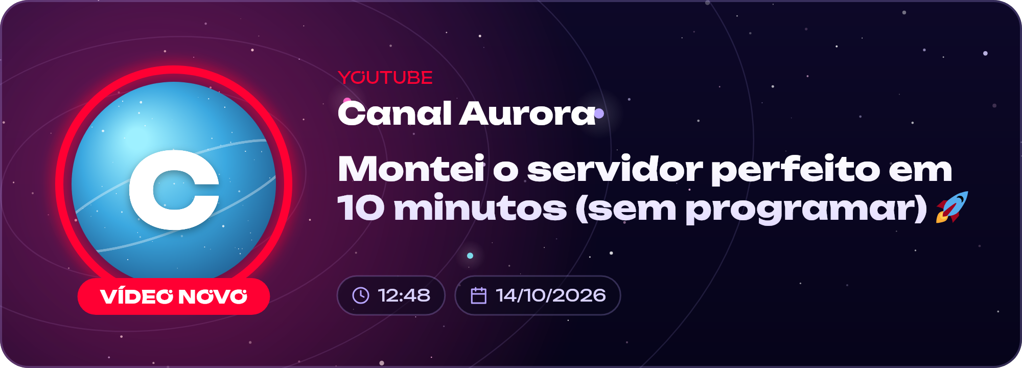 Alerta de vídeo novo no YouTube